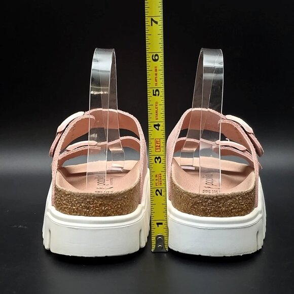 Papillio by Birkenstock Two-Strap Arizona Chunky Pink Sandals Women's Size 7 - Picture 4 of 12